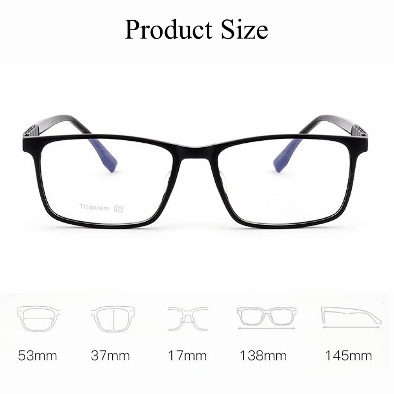 Yimaruili Men's Full Rim Square Tr 90 Titanium Eyeglasses 23070 Full Rim Yimaruili Eyeglasses   