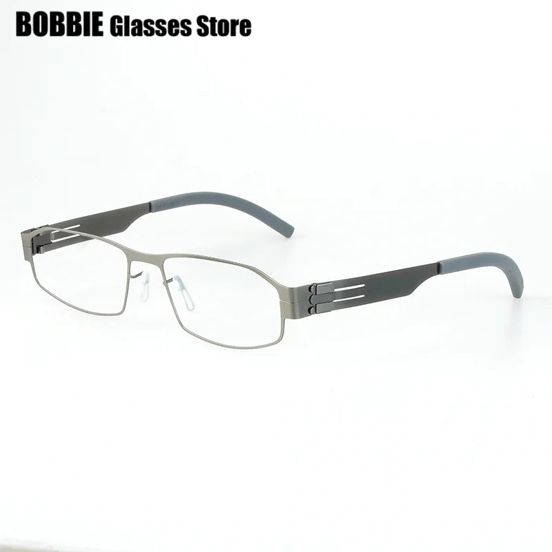 Bobbie Unisex Full Rim Small Square Screwless Steel Eyeglasses 541830