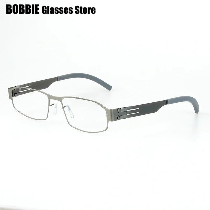 Bobbie Unisex Full Rim Small Square Screwless Steel Eyeglasses 541830