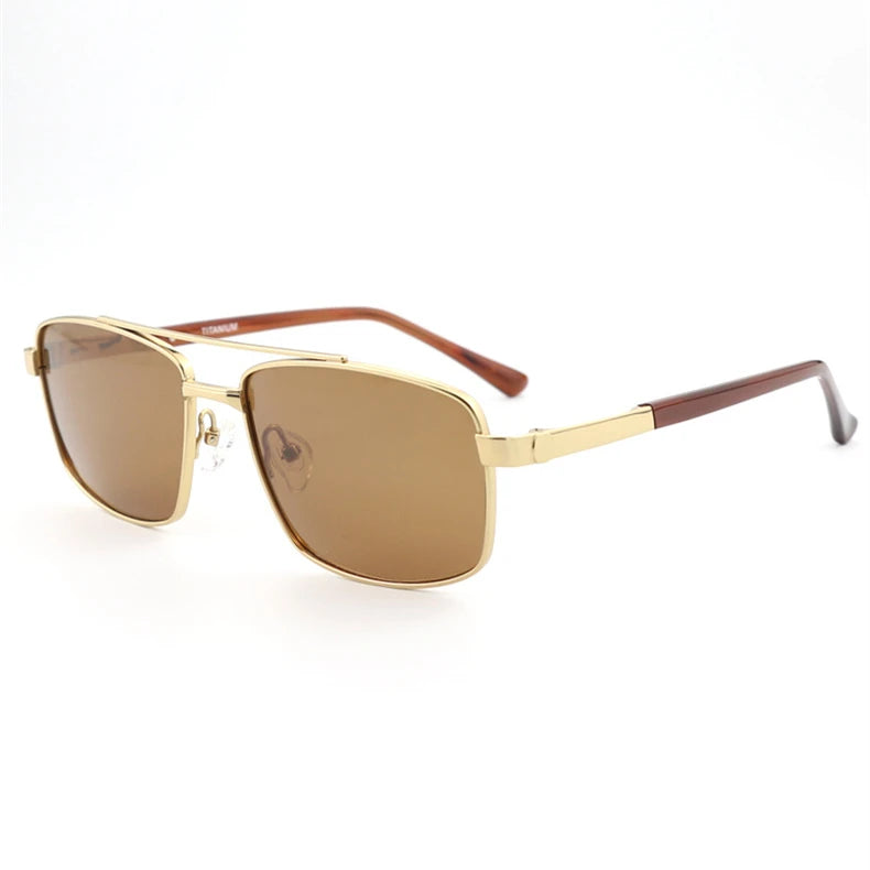 Black Mask Men Full Rim Square Titanium Polarized Sunglasses BM-1108S