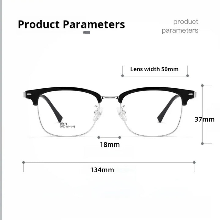 Xbora Women's Full Rim Oval Square Alloy Tr 90 Eyeglasses 216414