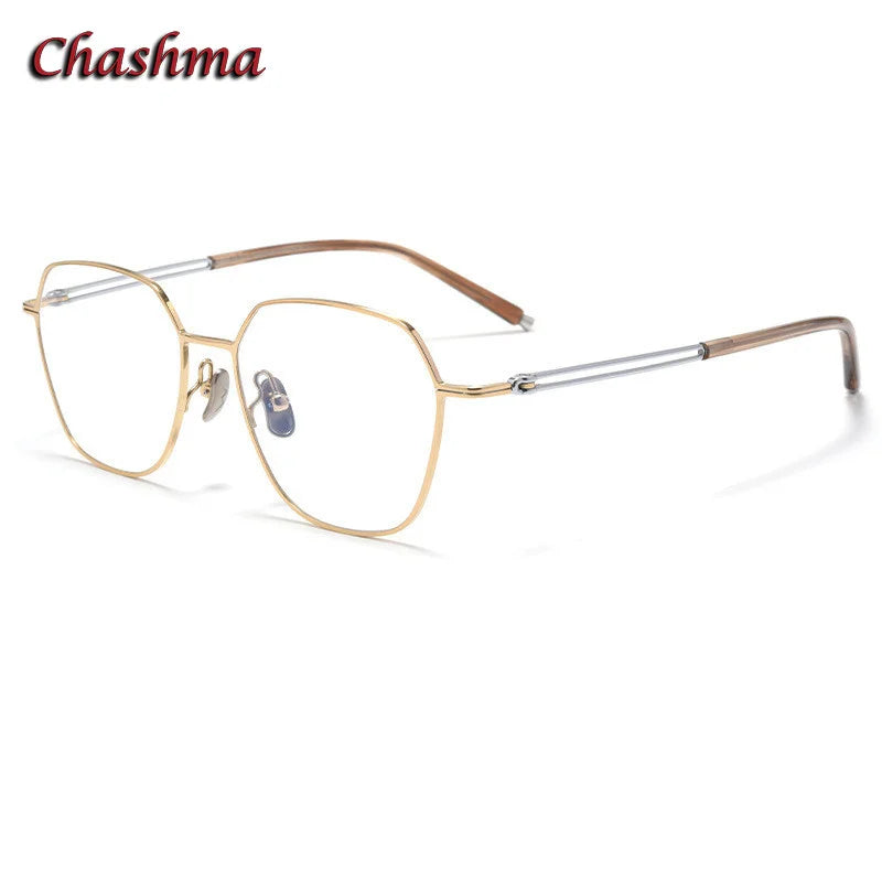 Chashma Ochki Women's Full Rim Flat Top Oval Titanium Eyeglasses 83124