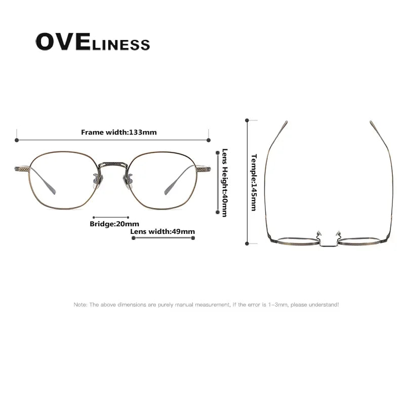 Oveliness Women's Full Rim Round Square Titanium Eyeglasses 614301