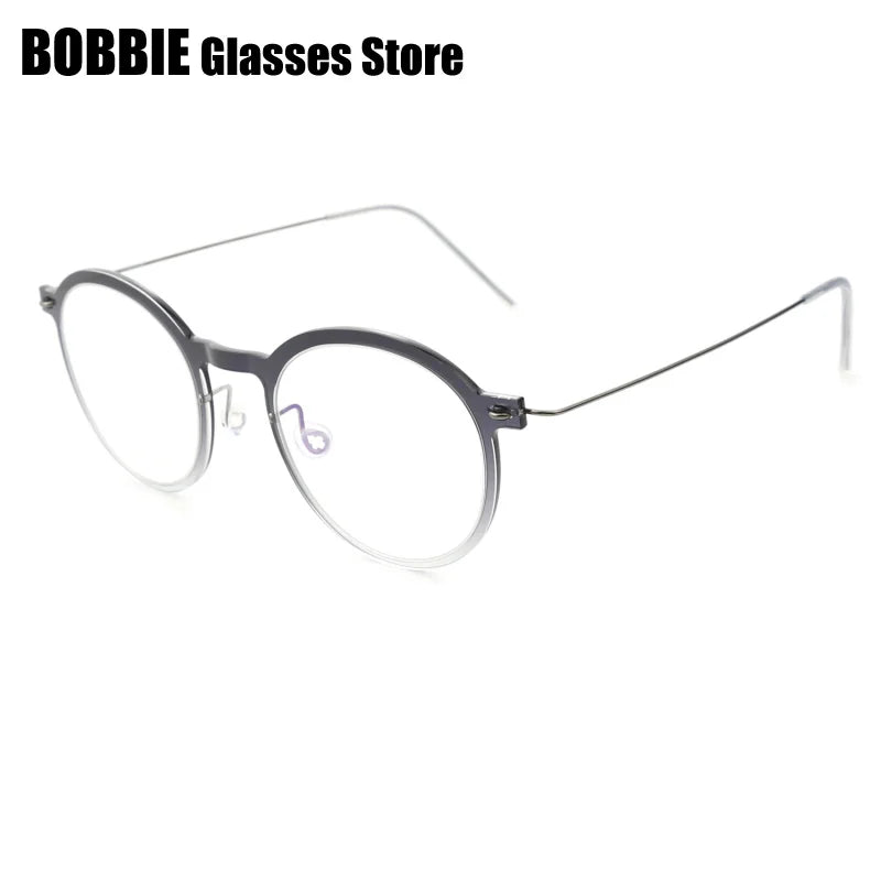 Bobbie Unisex Full Rim Round Titanium Acetate Eyeglasses 636586