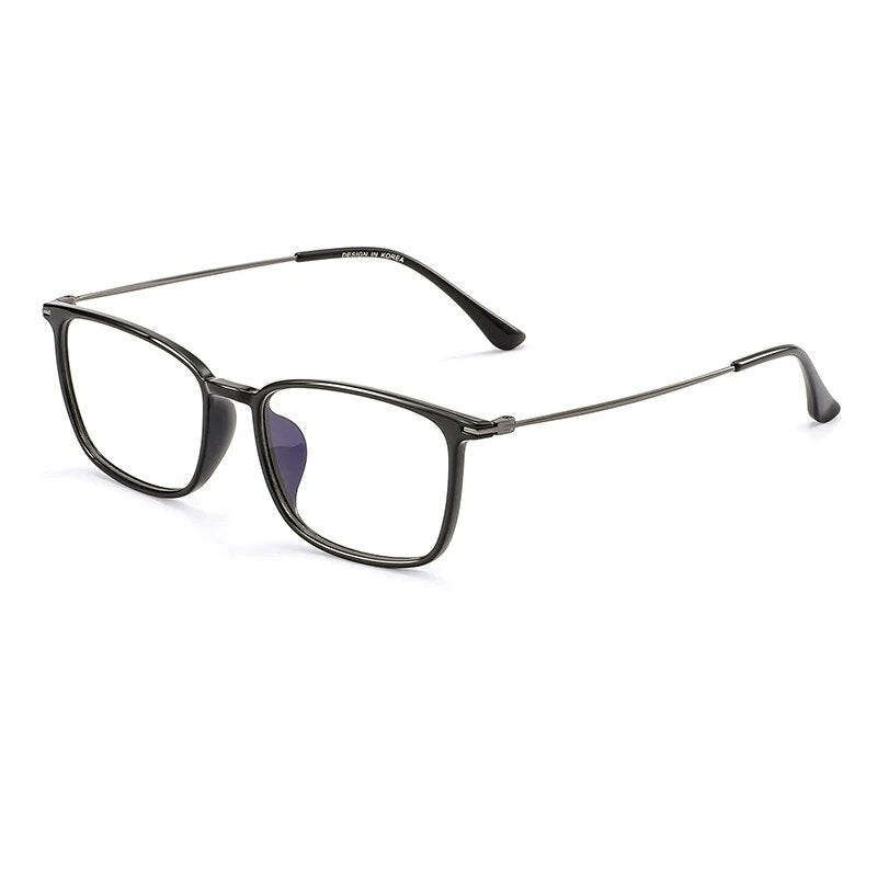 KatKani Unisex Full Rim Square Tr 90 Alloy Eyeglasses 1011 Full Rim KatKani Eyeglasses Black  
