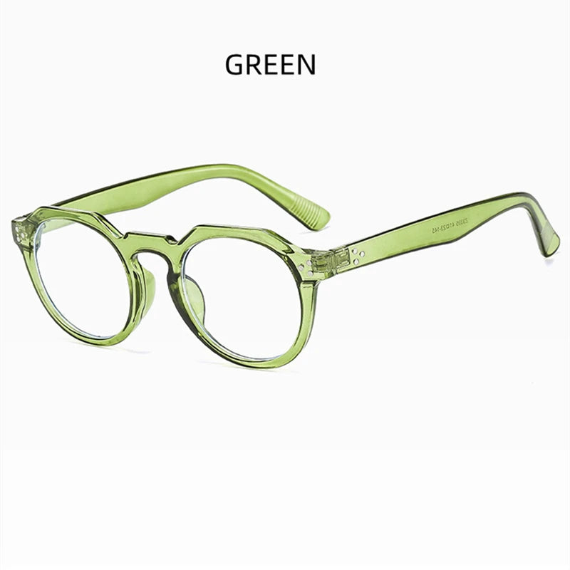 Kocolior Unisex Full Rim Round Acetate Reading Glasses 3395 Reading Glasses Kocolior Green 0 
