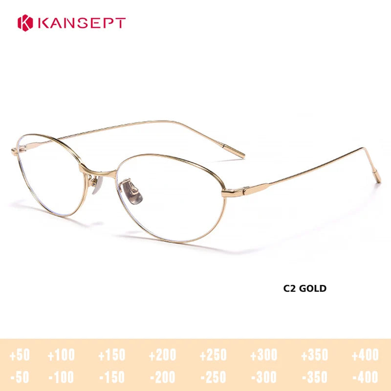 Kansept Women's Full Rim Oval Cat Eye Alloy Reading Glasses 230083