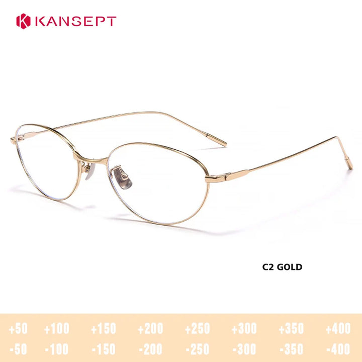 Kansept Women's Full Rim Oval Cat Eye Alloy Reading Glasses 230083