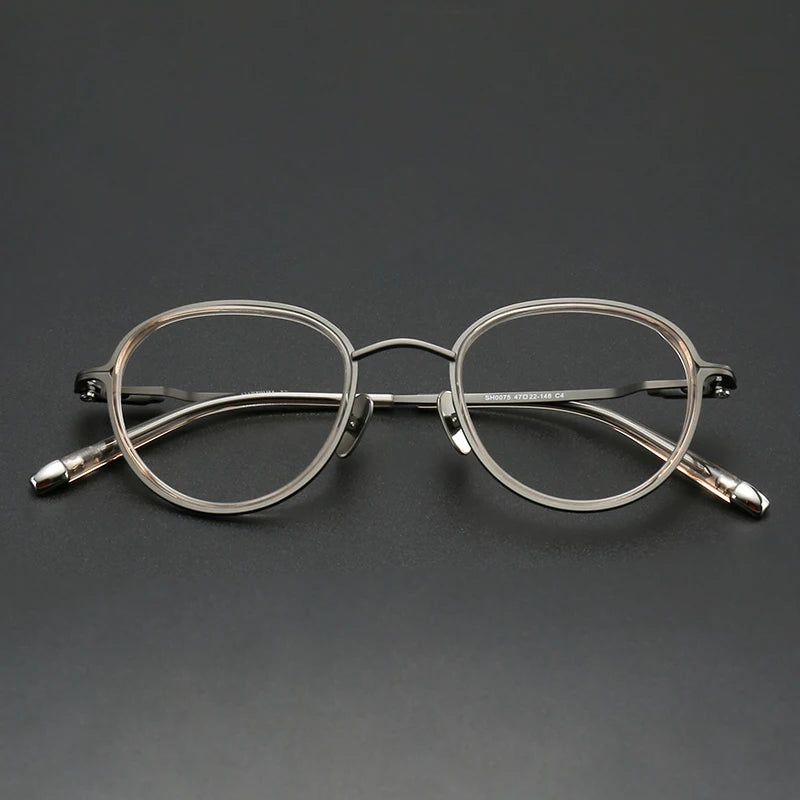 Muzz SH0075 unisex round titanium acetate prescription eyeglasses — view 3