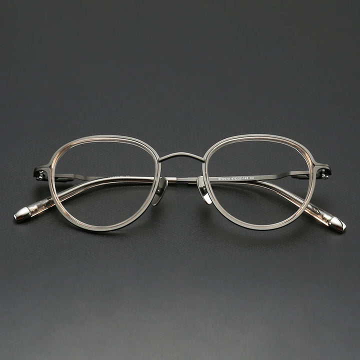 Muzz SH0075 unisex round titanium acetate prescription eyeglasses — view 3