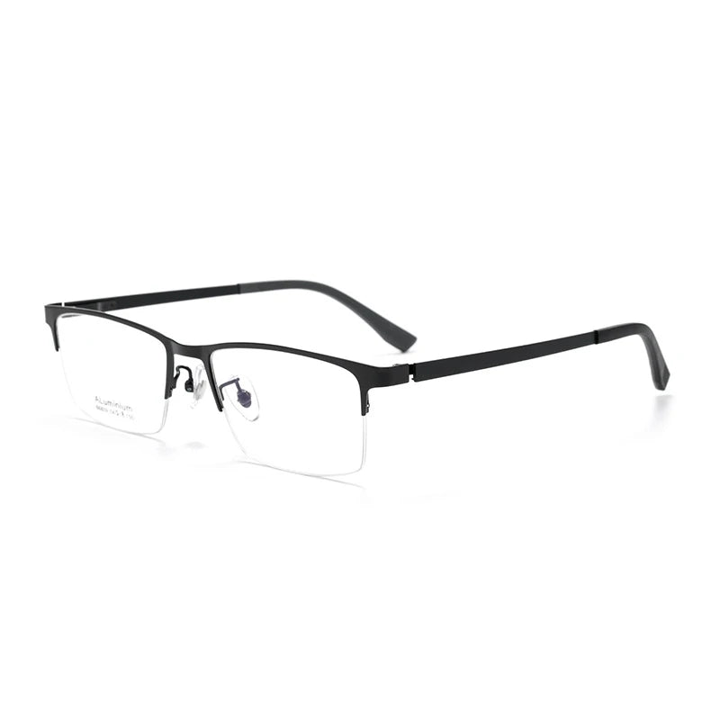 Yimaruili Men's Semi Rim Square Aluminium Alloy Eyeglasses 636809