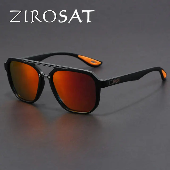 Zirosat Unisex Full Rim Square Double Bridge Alloy Sunglasses 46024