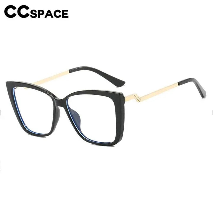 CCSpace Women's Full Rim Square Cat Eye Tr 90 Titanium Eyeglasses 57064 Full Rim CCspace   