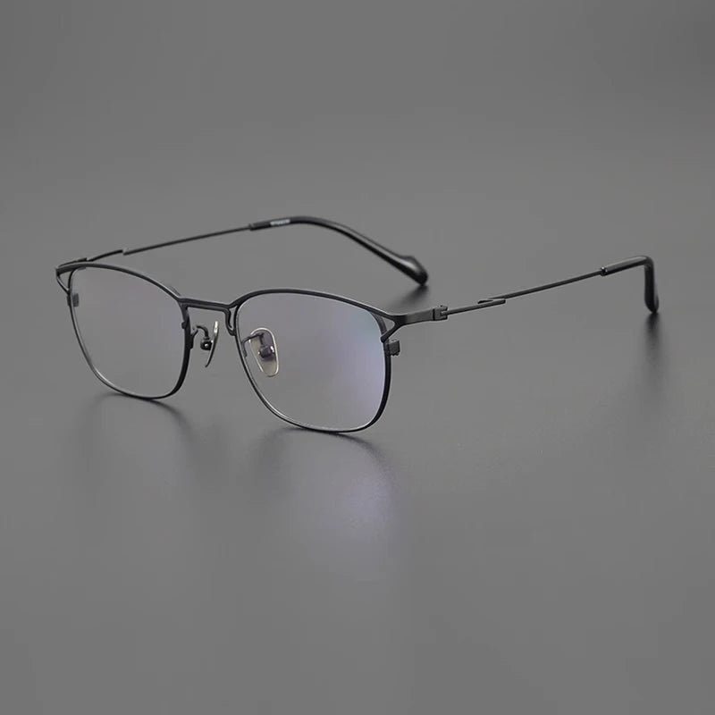 Gatenac Unisex Full Rim Square Titanium Eyeglasses Gxyj1143 Full Rim Gatenac Black  