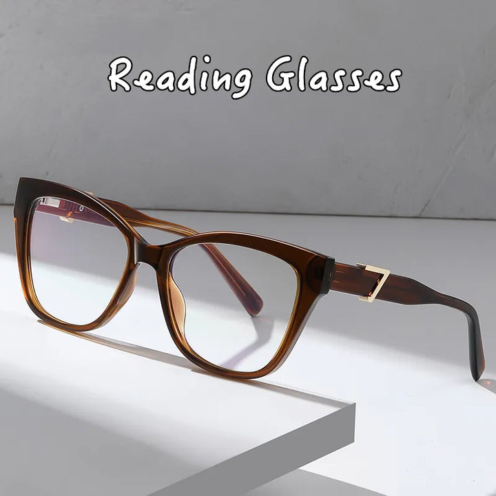 Kocolior Unisex Full Rim Cat Eye Acetate Alloy Hyperopic Reading Glasses C909 Reading Glasses Kocolior   