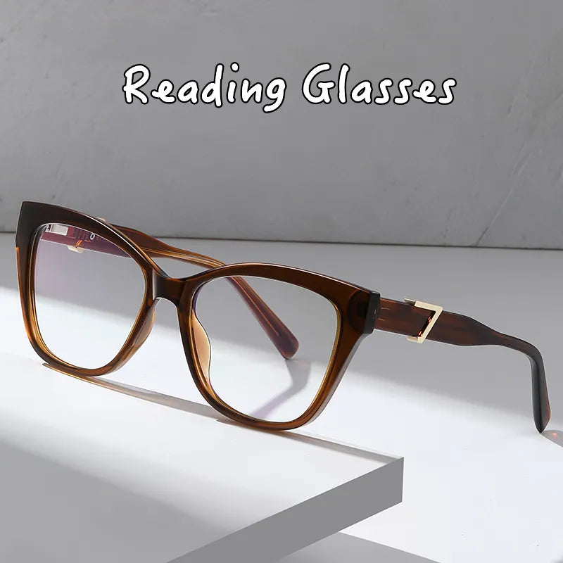 Kocolior Unisex Full Rim Cat Eye Acetate Alloy Hyperopic Reading Glasses C909 Reading Glasses Kocolior   