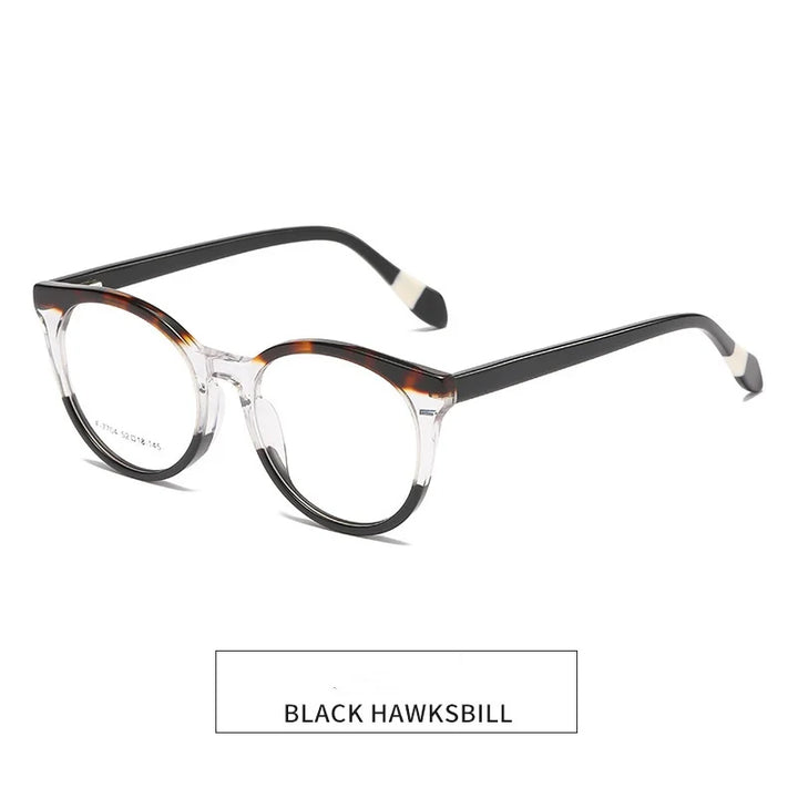 KatKani Women's Full Rim Square Acetate Eyeglasses F7704 Full Rim KatKani Eyeglasses Black tortoiseshell  