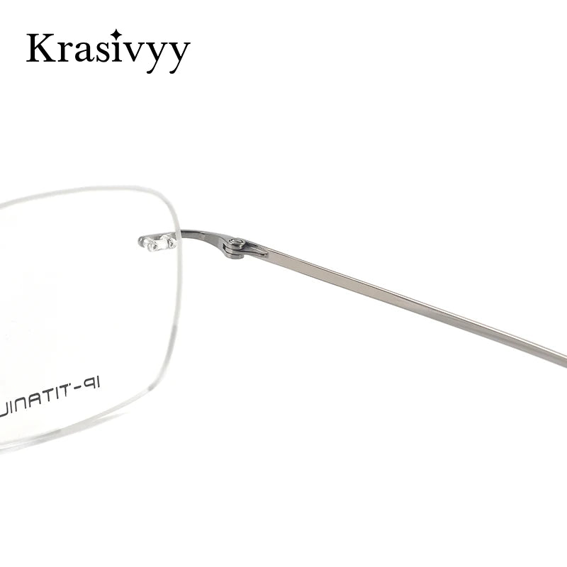 Krasivyy Unisex Rimless Square Titanium Prescription Eyeglasses KR16021 - view 5