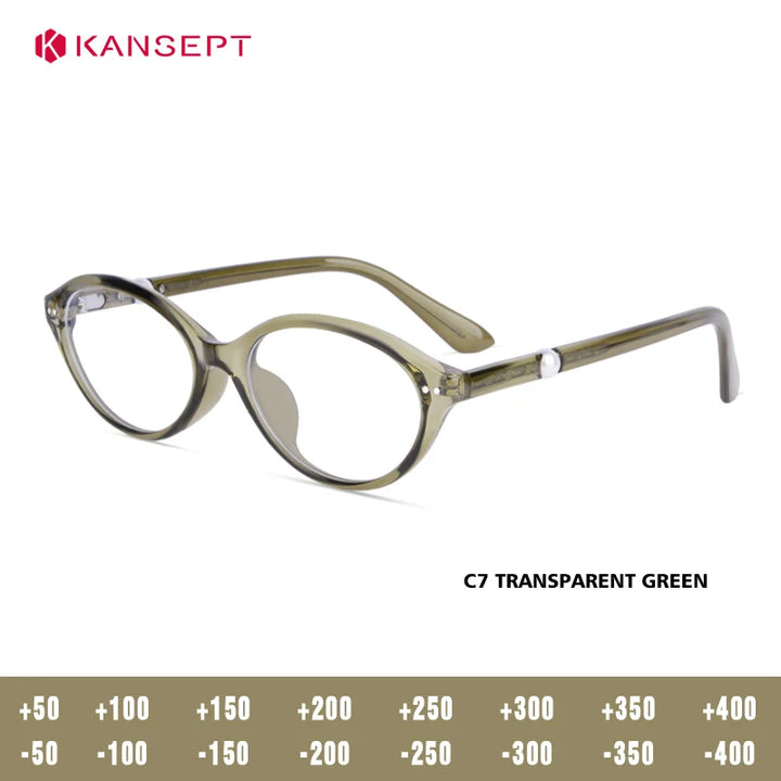 Kansept Women's Full Rim Oval Tr 90 Alloy Reading Glasses 77221