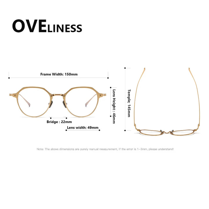 Oveliness Unisex Full Rim Big Polygon Titanium Eyeglasses 642039