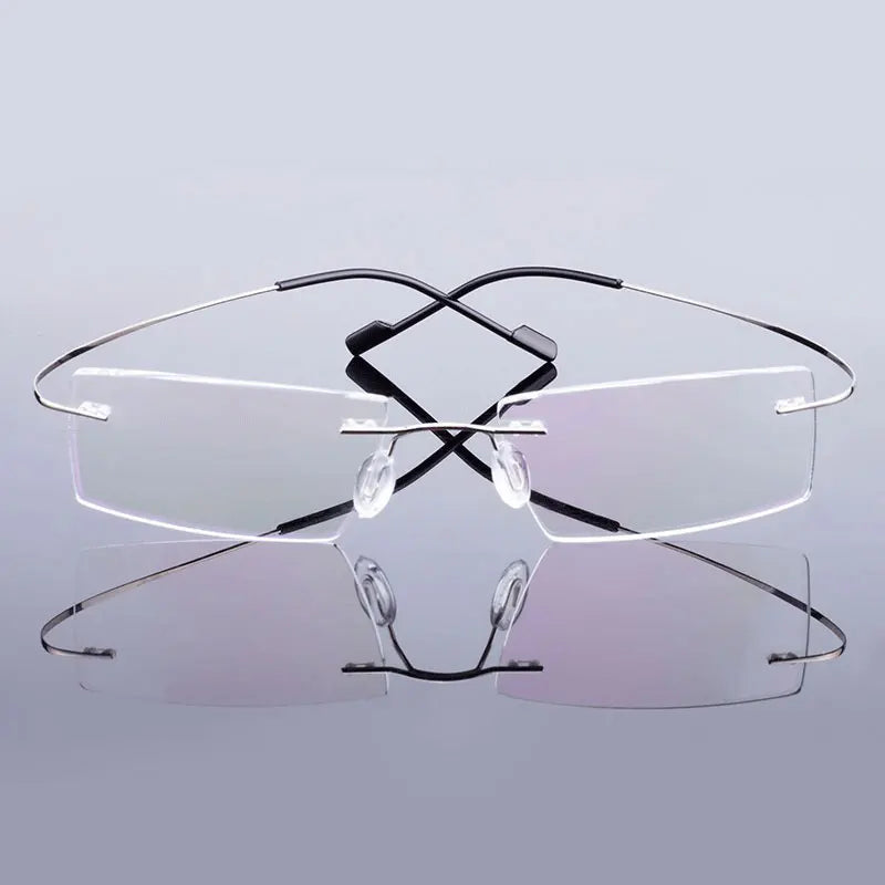 Hotony Unisex Rimless Alloy Prescription Eyeglasses 5018 - view 2