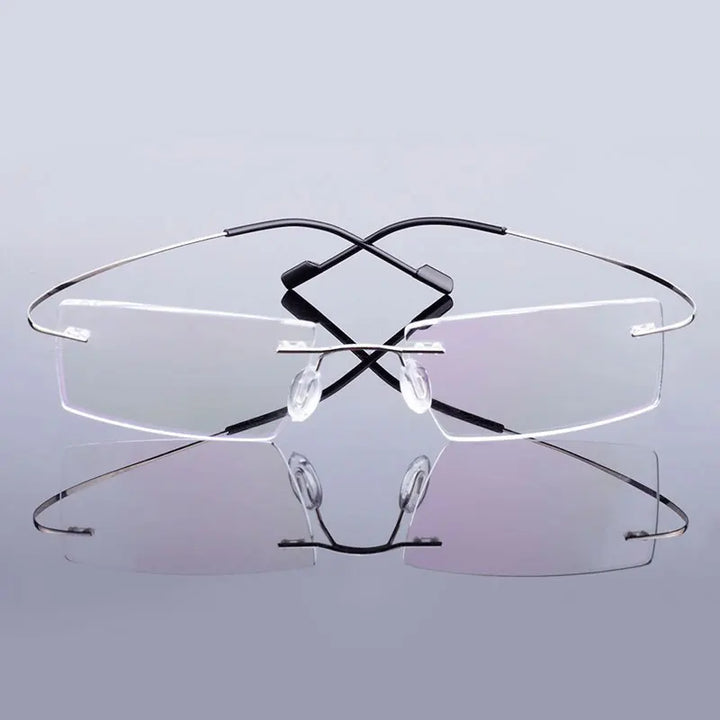 Hotony Unisex Rimless Alloy Prescription Eyeglasses 5018 - view 2