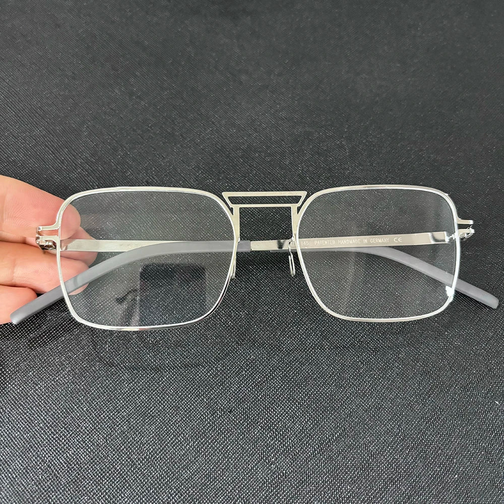 Bobbie Unisex Full Rim Square Double Bridge Steel Eyeglasses 514119