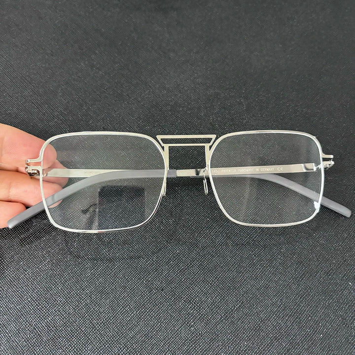 Bobbie Unisex Full Rim Square Double Bridge Steel Eyeglasses 514119