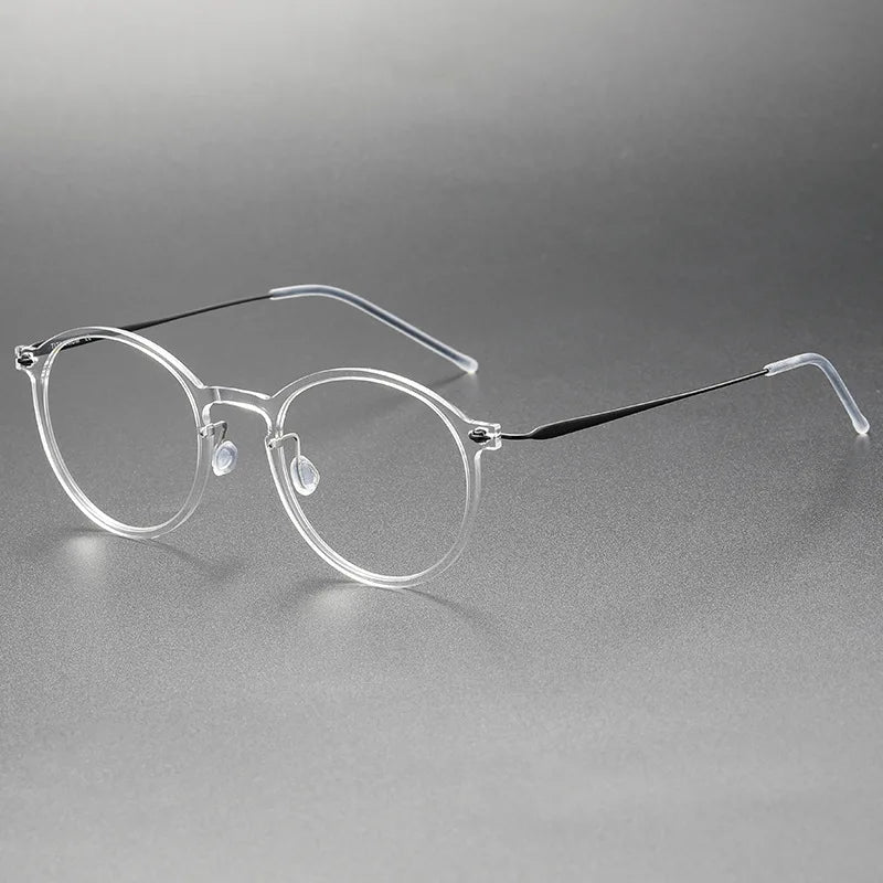 Bobbie Unisex Full Rim Round Titanium Eyeglasses 6541