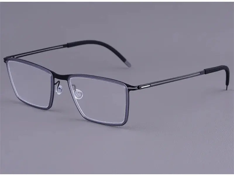 Bobbie 410974 Women’s Screwless Acetate Full Rim Square Titanium Frames FuzWeb