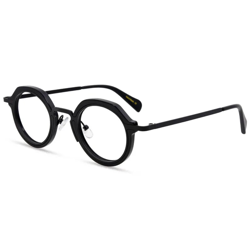 Nobler Unisex Full Rim Flat Top Oval Acetate Steel Eyeglasses 13132 Full Rim Nobler C8  