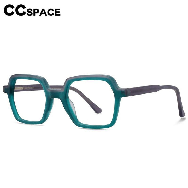 CCSpace Unisex Full Rim Flat Top Square Acetate Eyeglasses 56552 Full Rim CCspace   