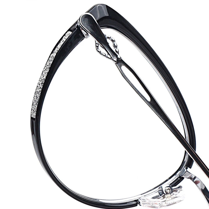 Muzz 35588 women's cat eye acetate titanium prescription eyeglasses — view 9