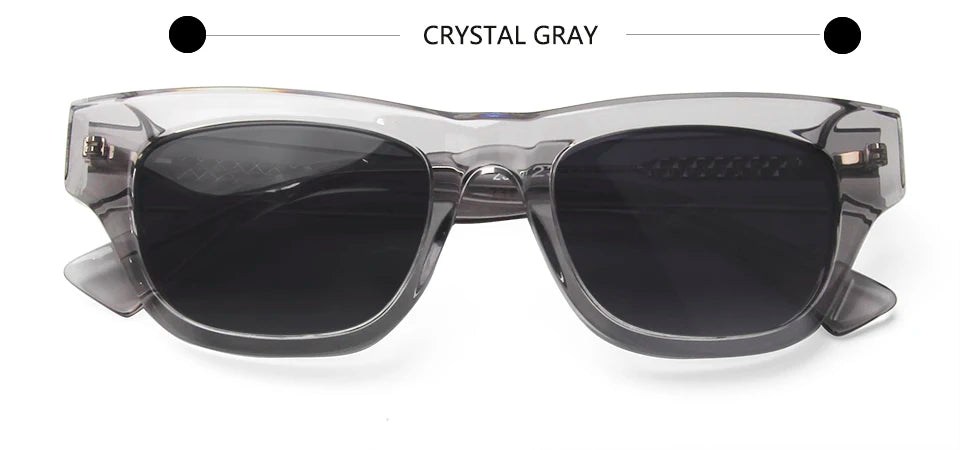 Esnbie Unisex Full Rim Square Brow Line Acetate Sunglasses 230321