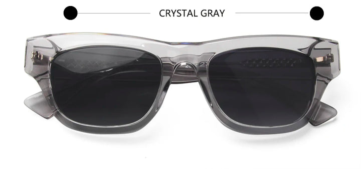Esnbie Unisex Full Rim Square Brow Line Acetate Sunglasses 230321