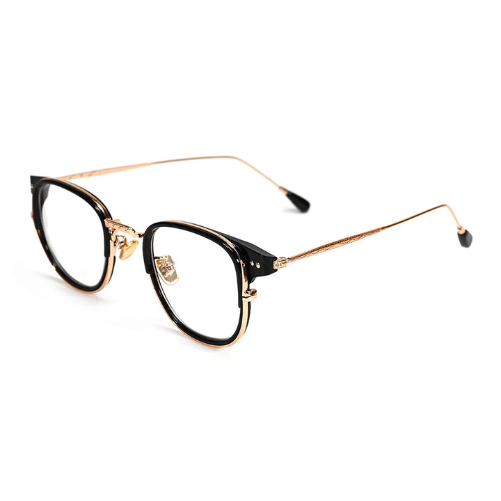 Cubojue Unisex Full Rim Square Tr 90 Titanium Reading Glasses 71406 Reading Glasses Cubojue black gold photochromic 350