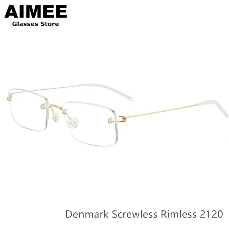 Aimee Unisex Rimless Square Screwless Titanium Eyeglasses 2120 Rimless Aimee   