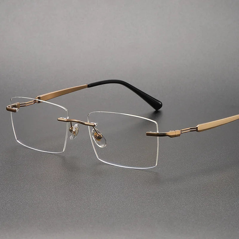 Hdcrafter Women's Rimless Square Titanium Eyeglasses  233302