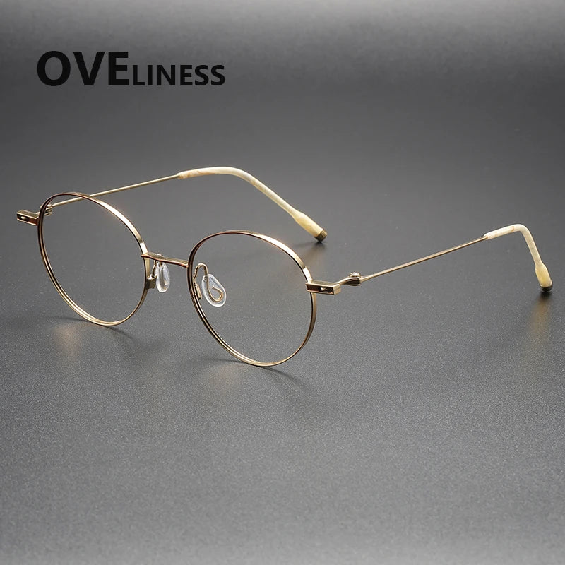 Oveliness Women's Full Rim Round Titanium Eyeglasses 22301