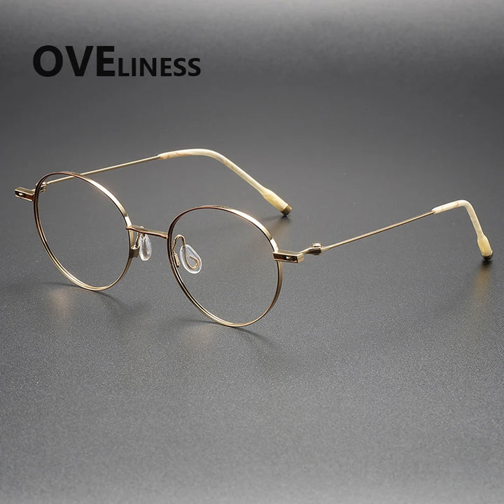 Oveliness Women's Full Rim Round Titanium Eyeglasses 22301