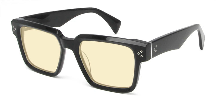 Esnbie Unisex Full Rim Square Brow Line Acetate Sunglasses 246041