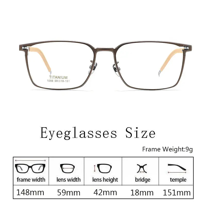 Hdcrafter Mens Full Rim Rectangle Titanium Frames 105600 — view 2 | Hdcrafter Eyeglasses at FuzWeb