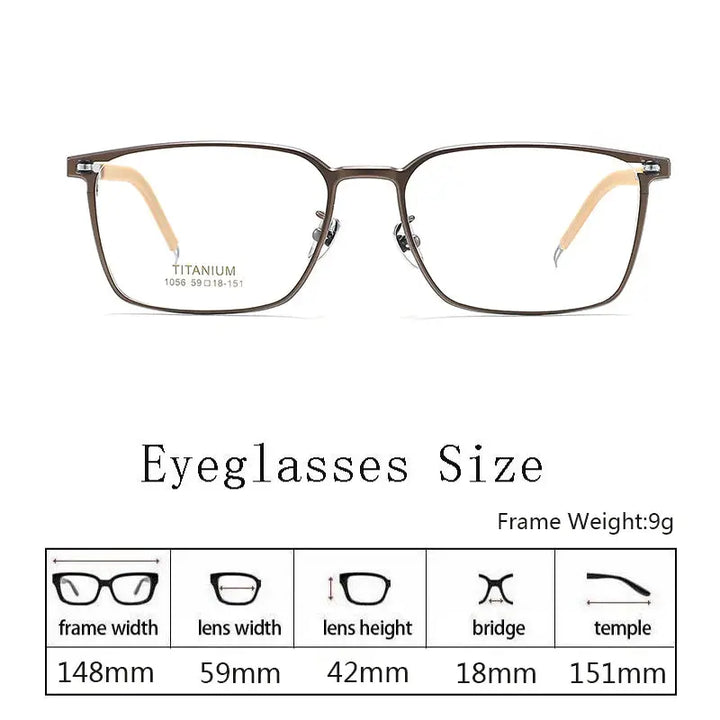Hdcrafter Mens Full Rim Rectangle Titanium Frames 105600 — view 2 | Hdcrafter Eyeglasses at FuzWeb
