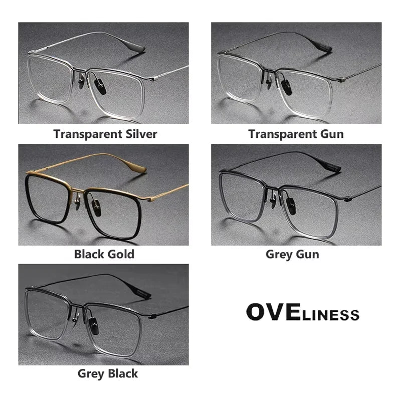 Oveliness Unisex Full Rim Square Titanium Acetate Eyeglasses 42106 Full Rim Oveliness   