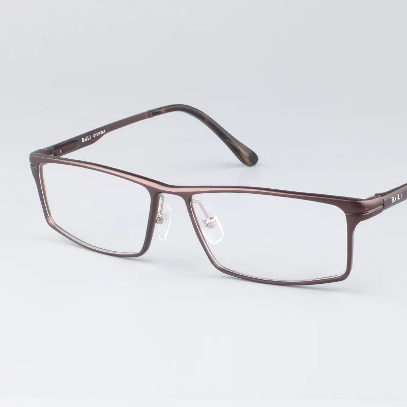 Hdcrafter Men's Full-Rim Square Brow Line Titanium Eyeglasses 262479