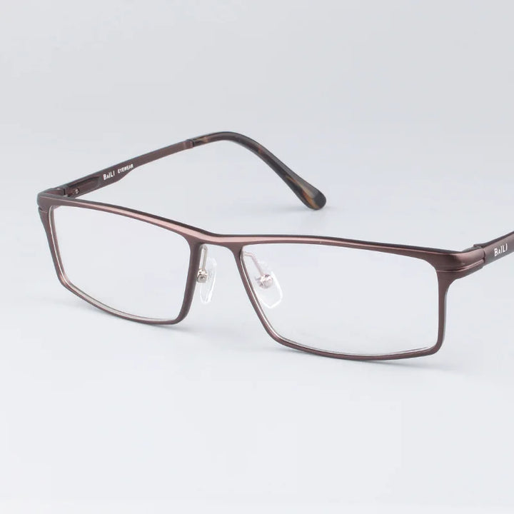 Hdcrafter Men's Full-Rim Square Brow Line Titanium Eyeglasses 262479