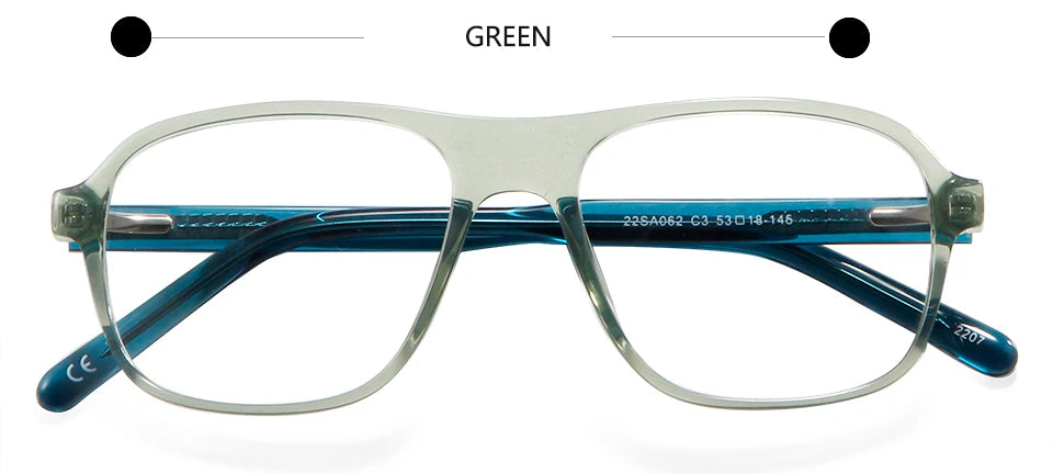 Esnbie Unisex Full Rim Square Oval Acetate Eyeglasses 220621