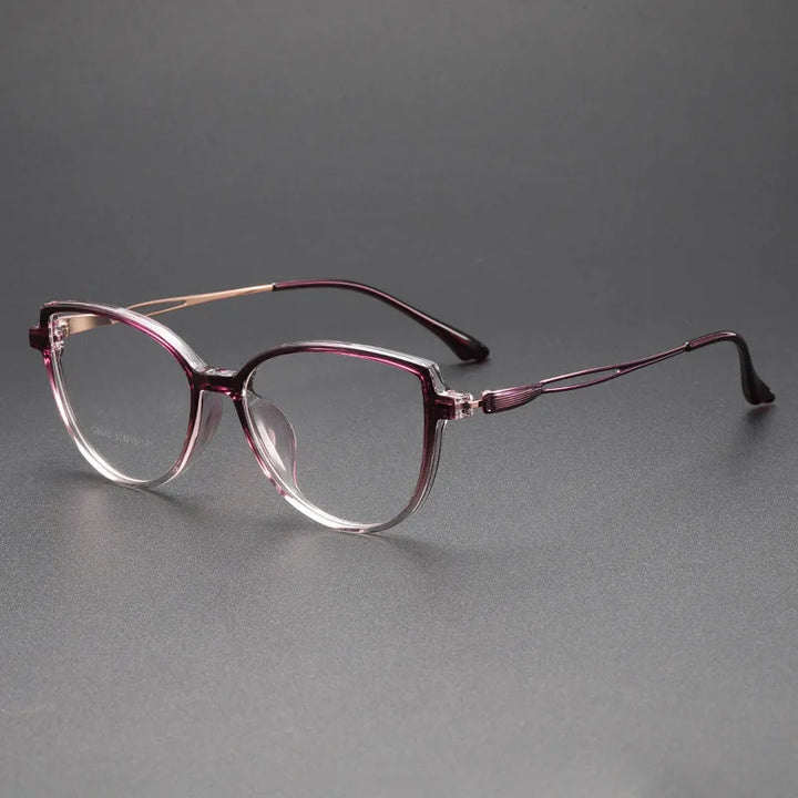 Momoja Women's Full Rim Oval Butterfly Tr 90 Alloy Eyeglasses 726016