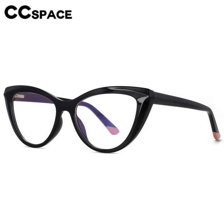 CCSpace Unisex Full Rim Square Cat Eye PC Eyeglasses 56638 Full Rim CCspace   