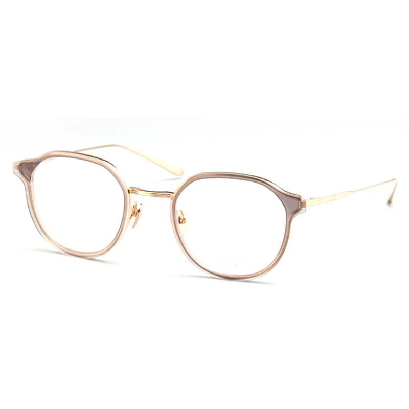 Aimee Unisex Full Rim Round Titanium Acetate Eyeglasses 2241 Full Rim Aimee Grey-Gold  